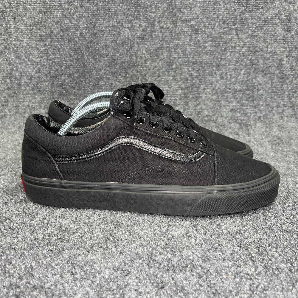 Vans Old Skool Shoes Men's 10 Black Canvas Low Athletic Casual Skate Sneakers